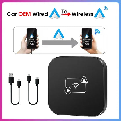Wired to Wireless CarPlay & Android Auto 2 in 1 Adapter,Plug And Play Car Box For Mazda Toyota Nissan Hyundai Camry Audi Ford VW