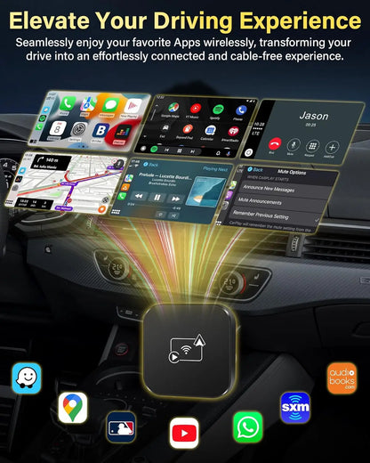 Wired to Wireless CarPlay & Android Auto 2 in 1 Adapter,Plug And Play Car Box For Mazda Toyota Nissan Hyundai Camry Audi Ford VW